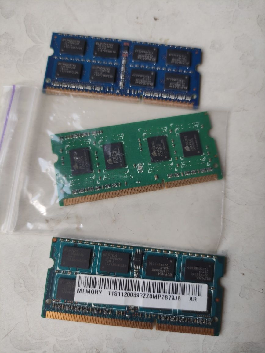 Память для ноутбука DDR3 4GB +4GB + 2GB