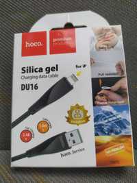 Кабель Hoco DU16 Silica gel charging data cable 2.4A,1m Lightning