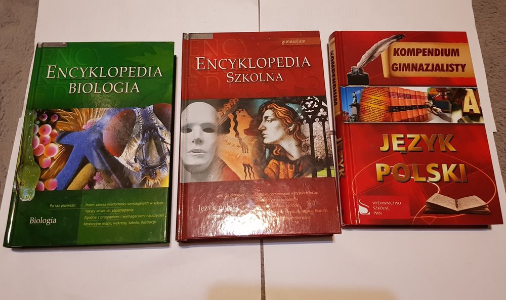 Książka encyklopedia szkolna język polski biologia