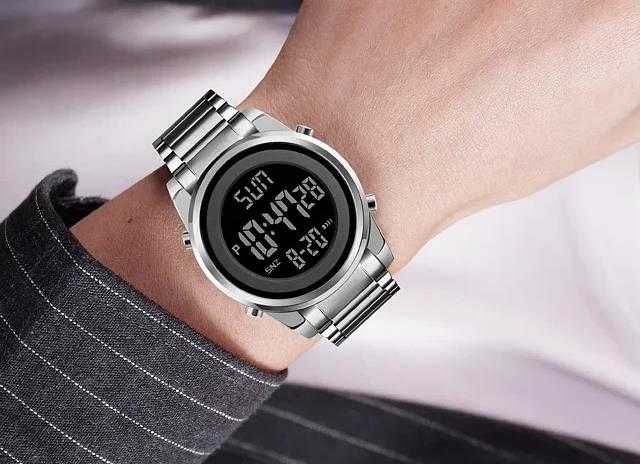 Zegarek męski SKMEI cyfrowy elektroniczny w kolorze srebrnym , nowy