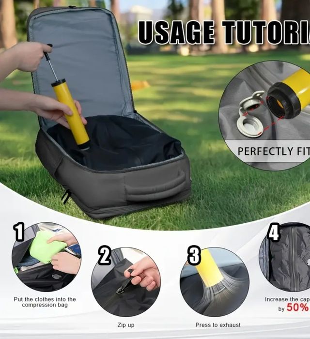 Plecak Próżniowy  z Pompką Ergonomiczny i Funkcjonalny Bagaż podręczny