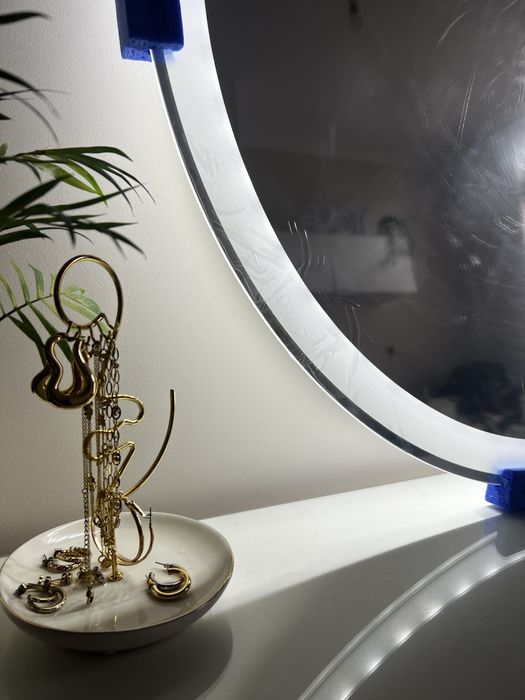 okrągle lustro podświetlane led na baterie