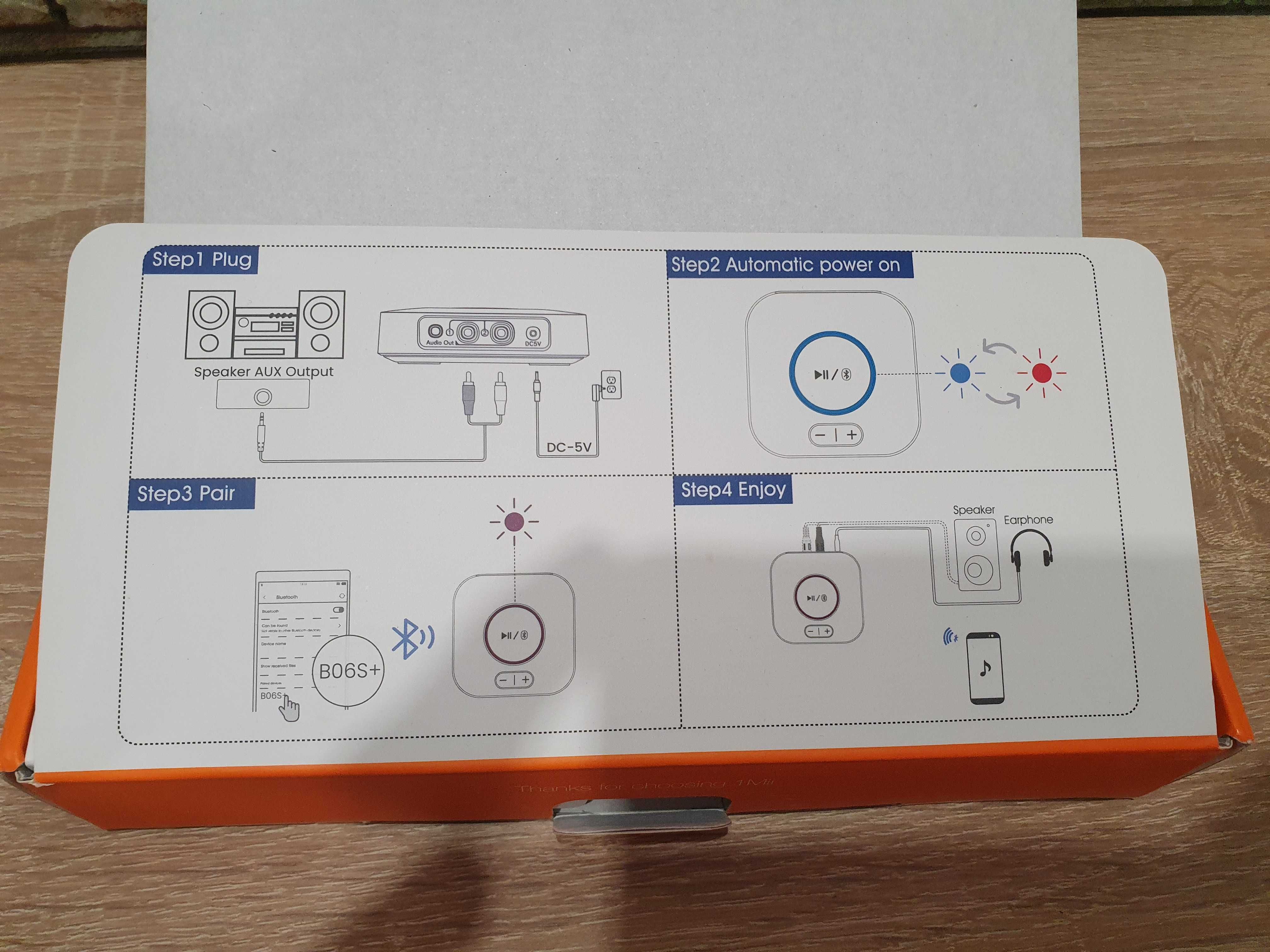 1Mii B06S+ Adapter Bluetooth HiFi Odbiornik Audio LDAC APTX HD DAC