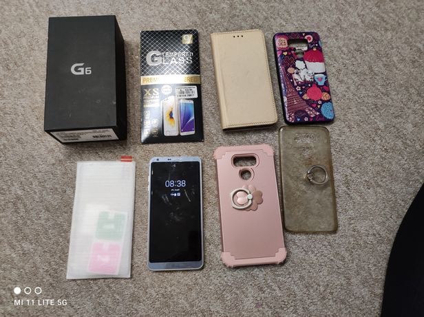 LG g6 telefon platinium zestaw 100% sprawny