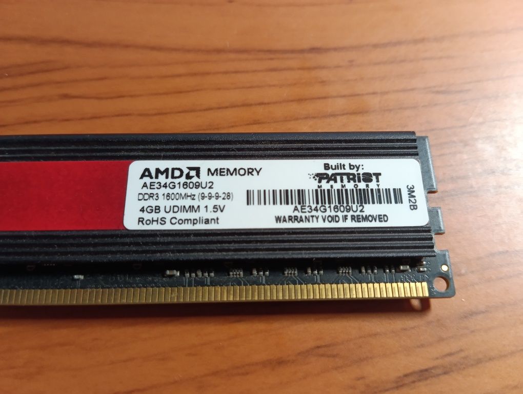 Ddr3 4gb 1600mhz AE34G1609U2 Amd memory (Patriot)