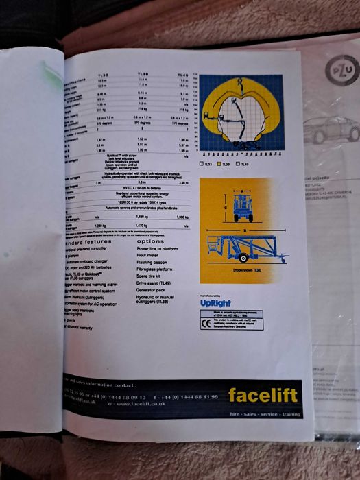 Podnośnik koszowy zwyżka Up Right TL-33 samojezdna