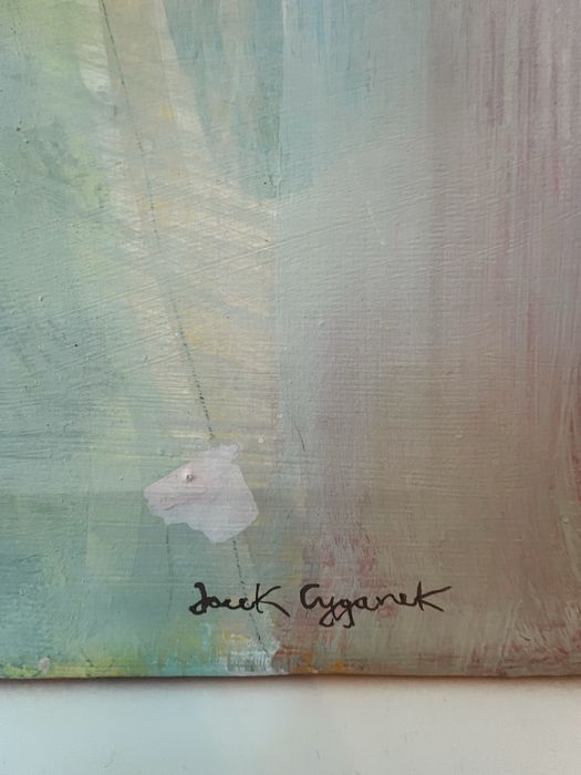 Obraz 70x70cm Jacek Cyganek akryl na płótnie dobry stan
