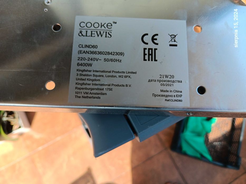 Płyta indukcyjna Cooke&Lewis CLIND60 4 strefy - kompletna elektronika