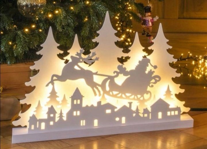 Lampki led duża dekoracja Mikołaj renifer, zima miasteczko XXXL