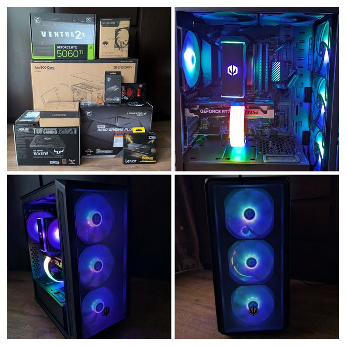 Komputer gamingowy R7 5700X RTX5060TI 32GB 3200 2x1TB wi-fi BT NOWY!