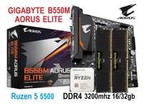 Ігровий комплект Ryzen 5 5500 Gigabyte B550M ddr4 Corsair  16gb
