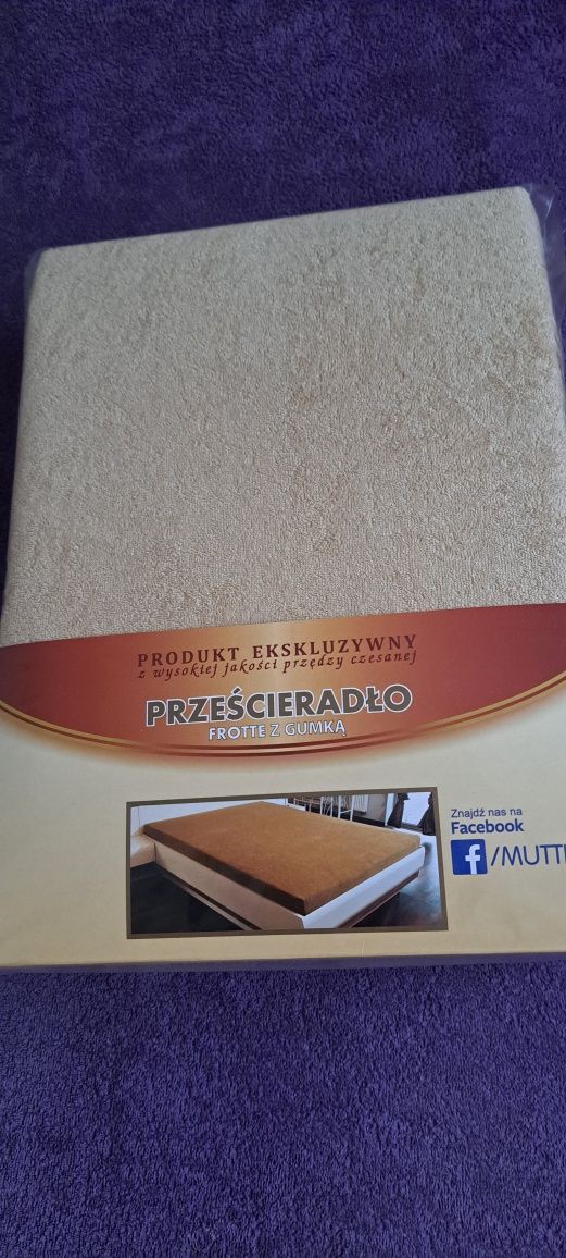 Grube prześcieradło frotte z gumką 180x200
