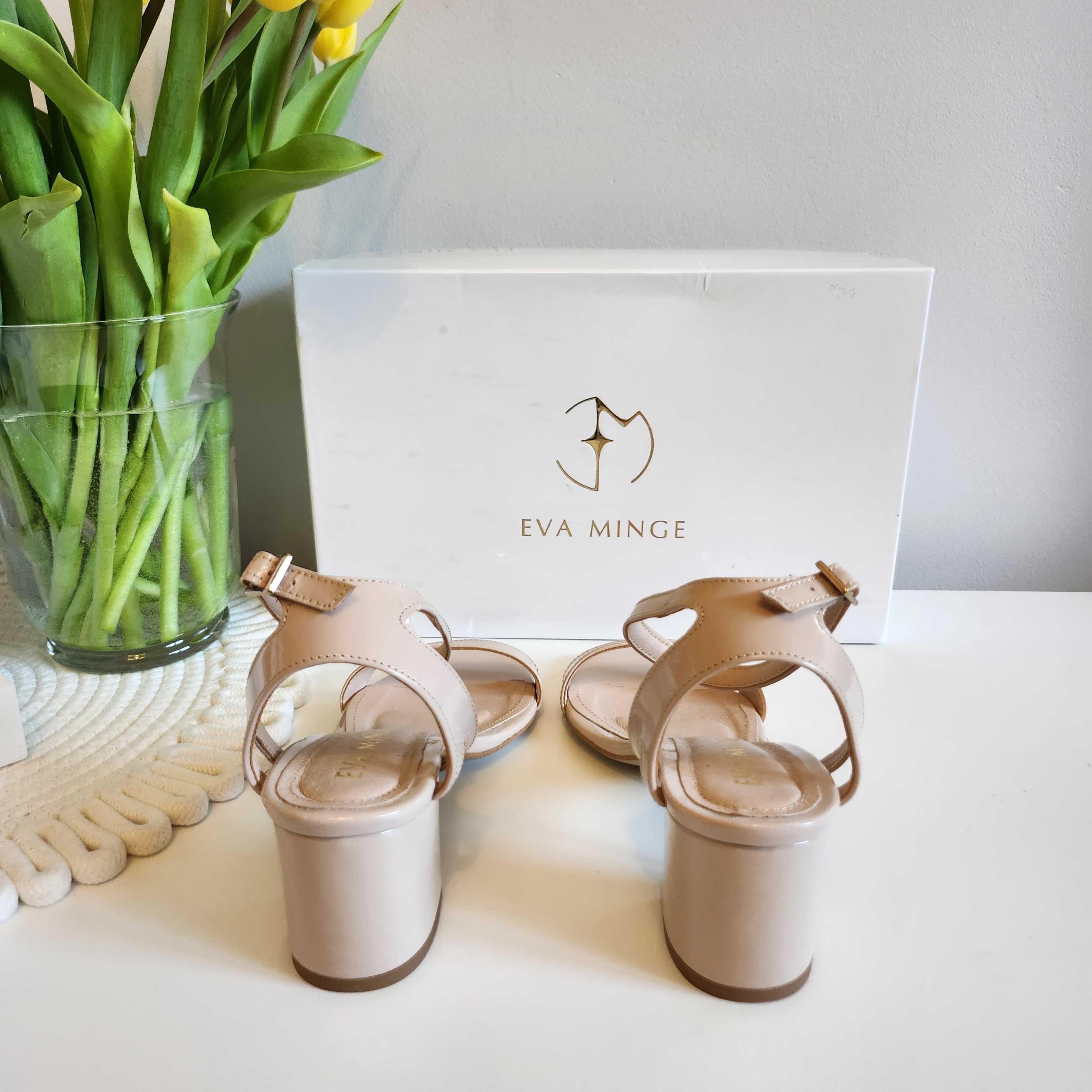 Buty damskie, Sandały Eva Minge, Beige, Beżowe, roz. 39