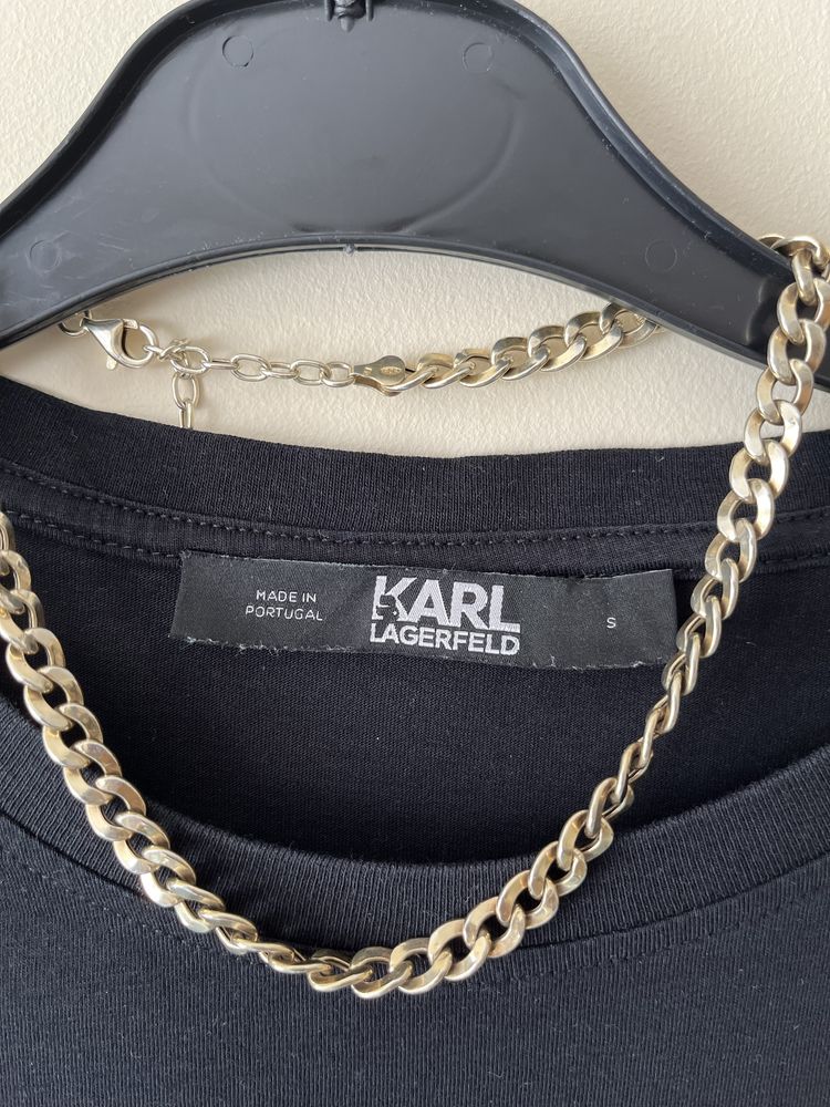 Czarny t-shirt Karl Lagerfeld rozmiar S