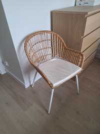 Krzesło, fotel rattanowy Ikea nilsove + poduszka norna