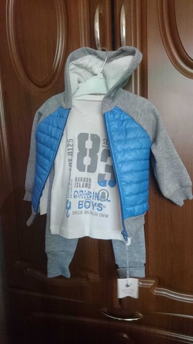 Костюм костюмчик для хлопчика Тройочка Новый 3в1 12-18 міс