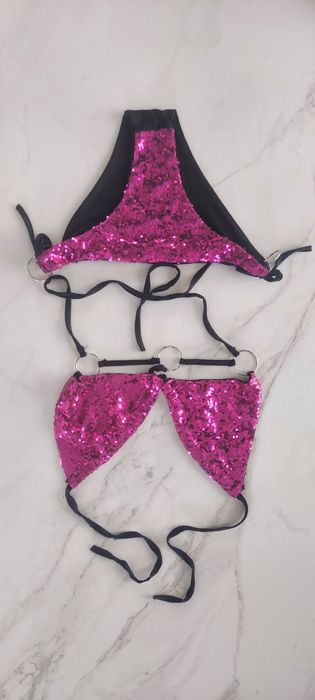 Nowy stroj kąpielowy 2 częściowy z cekinami rozmiar S