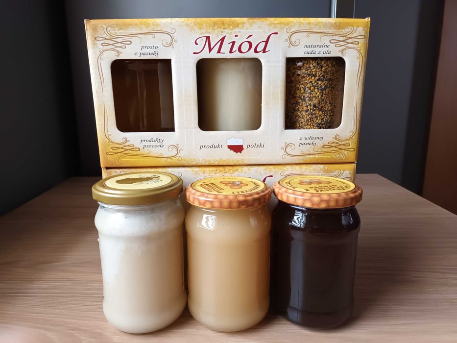 Zastaw miodów z własnej pasieki