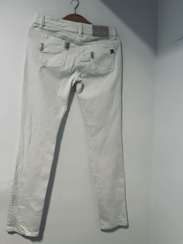 Jeans Rossodisera białe damskie M