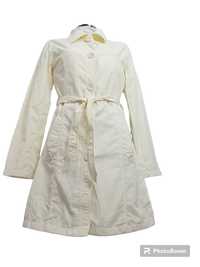 Długi klasyczny przejściowy płaszcz vintage jasny krem M ADL Fashion