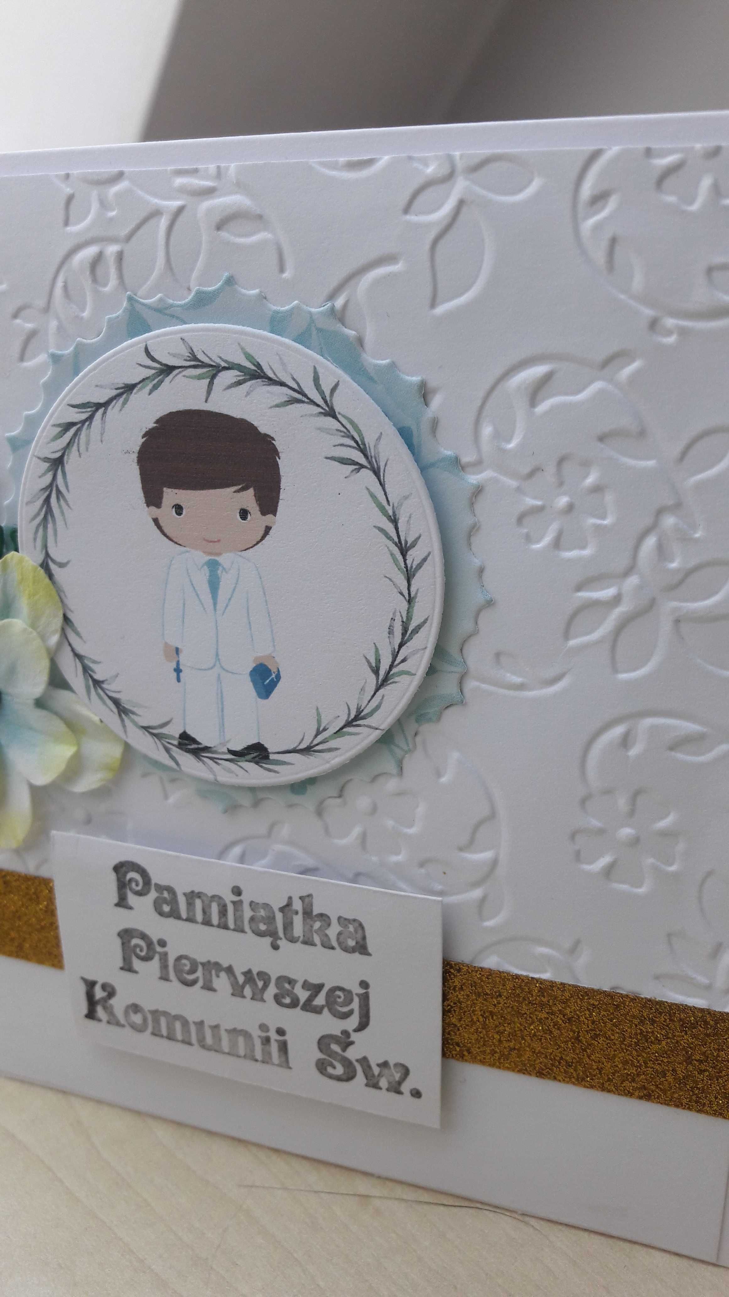 Kartka pamiątka Pierwsza Komunia Święta scrapbooking