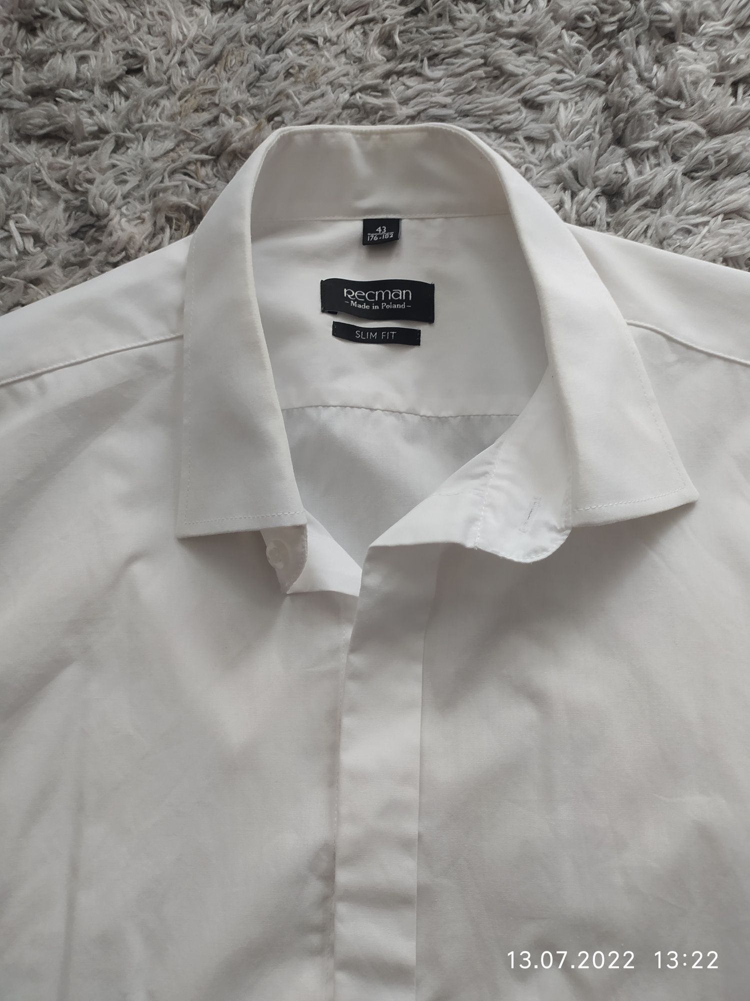 Koszula biała do ślubu recman 43 plus spinki