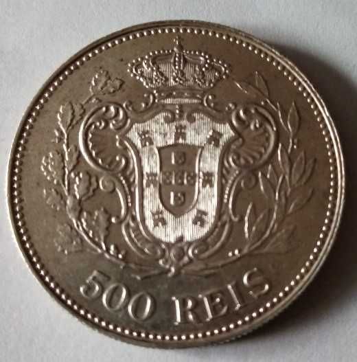 Moeda de 500 reis 1908 D. Manuel II