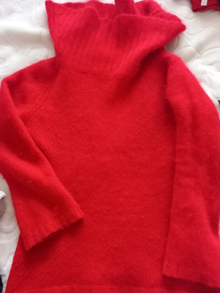 Sweter angora Czerwony rozmiar M/L