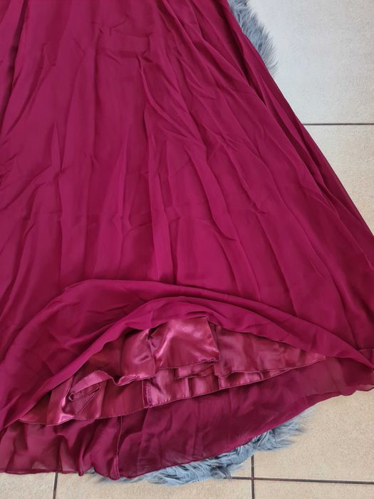 XA60 Suknia sukienka długa maxi czerwona zip rozmiar M-L wieczorowa