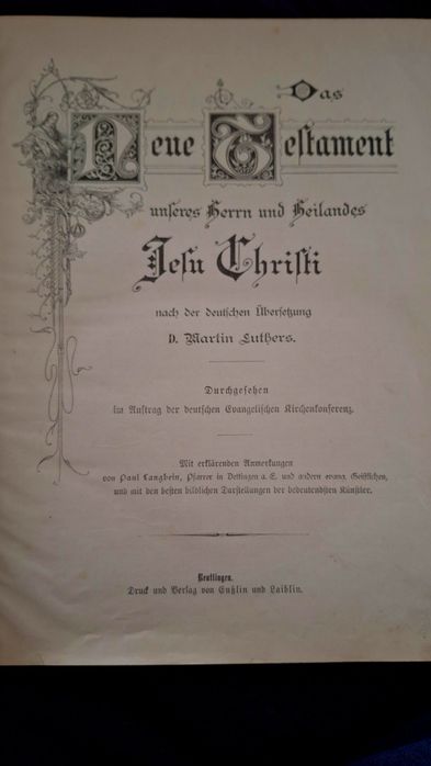 Nowy Testament Marcin Luter Biblia ok 1900 stara antyk