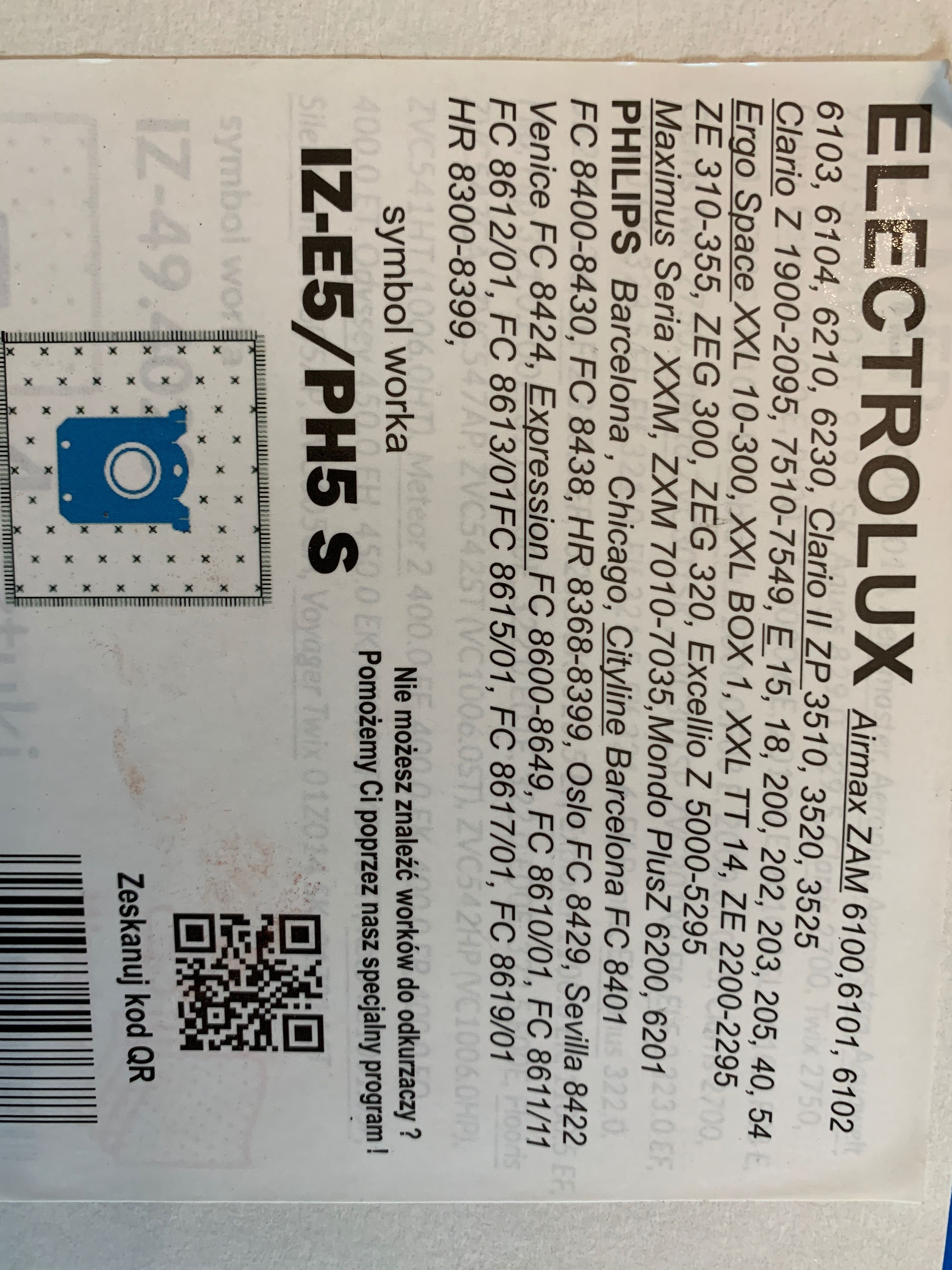 Worki do odkurzacza Electrolux, Philips - 6 szt