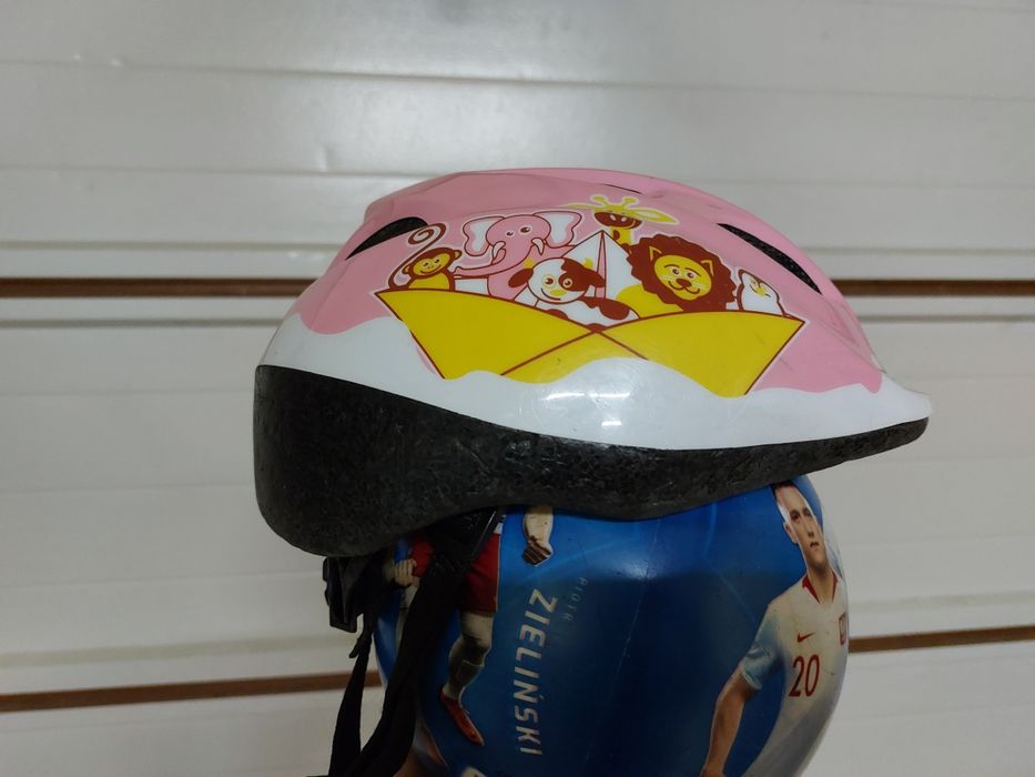 Kask dziecięcy BTWIN, różowy, 46-53cm, z regulacją