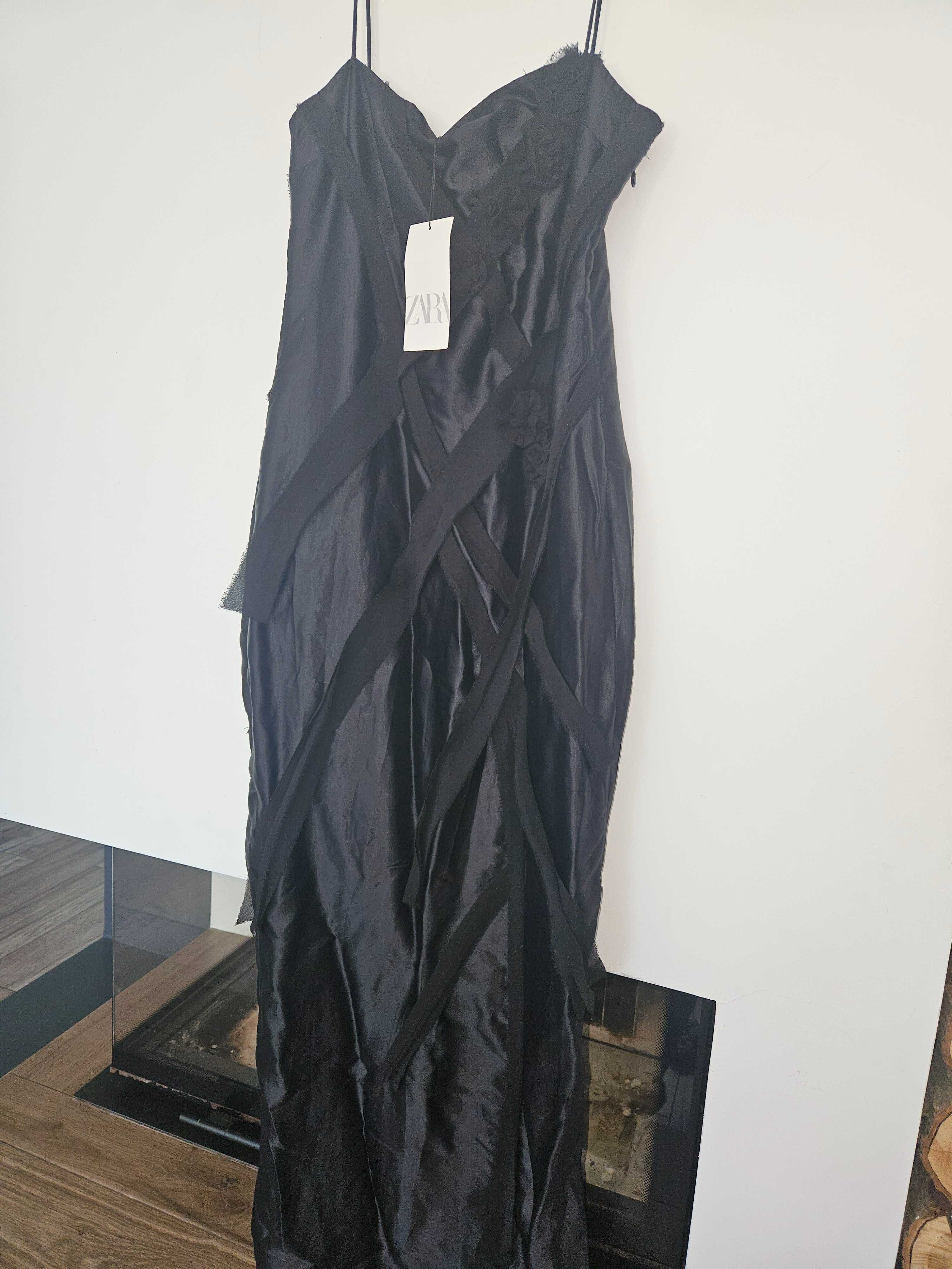 Sukienka satynowa Zara nowa L 40 42
