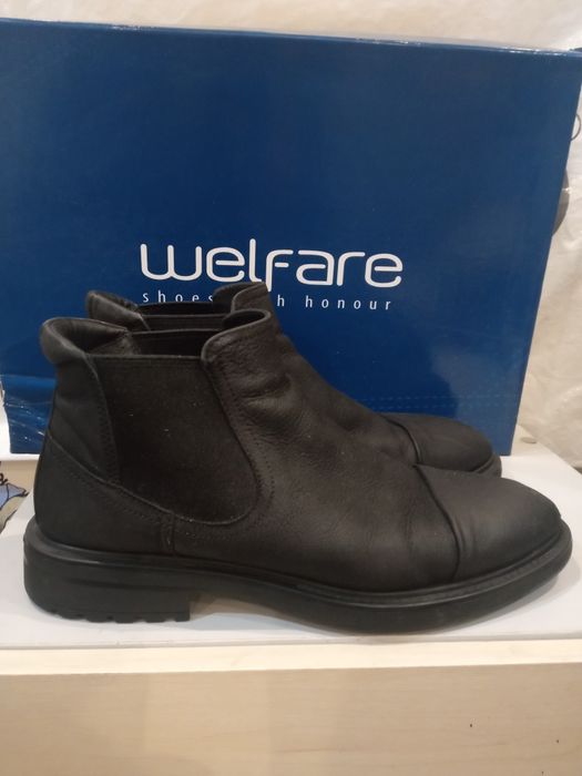 Продам мужские демисезонные кожаные утеплённые ботинки Welfare