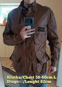 Barbour lekka kurtka styl motocyklowy z lnu L