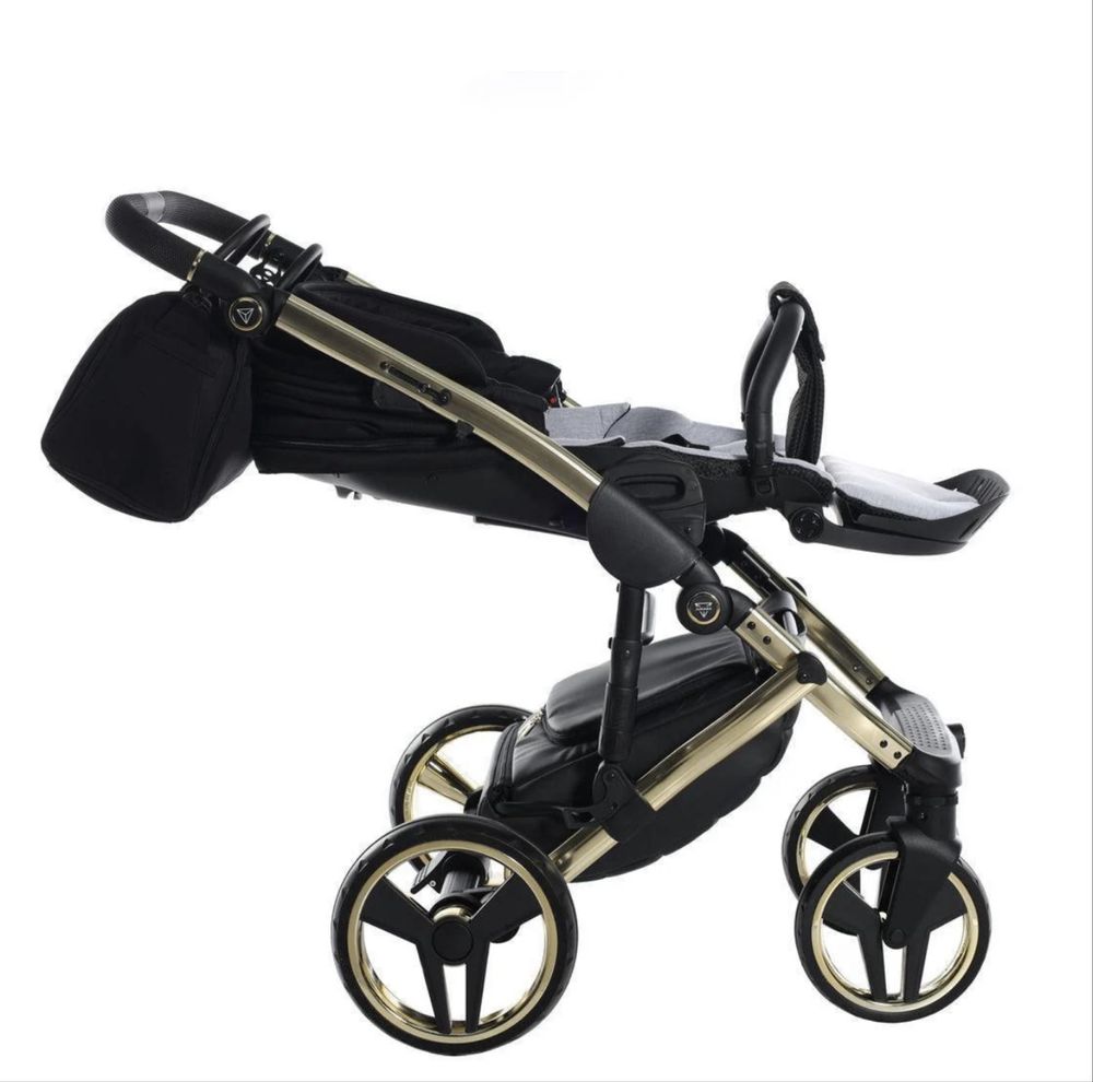 Carrinho Passeio + Babycoque Junama FLUO LINE MIRROR - Black/Gold