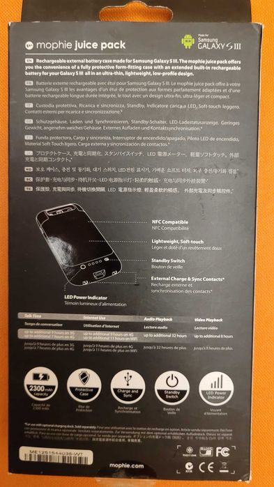 Mophie juice pack - etui z baterią Samsung Galaxy SIII S3 nowe