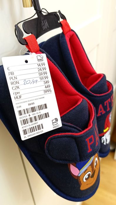 Kapcie PSI PATROL pantofle papcie H&M rozm.32/33 (NOWE) 1/3 ceny