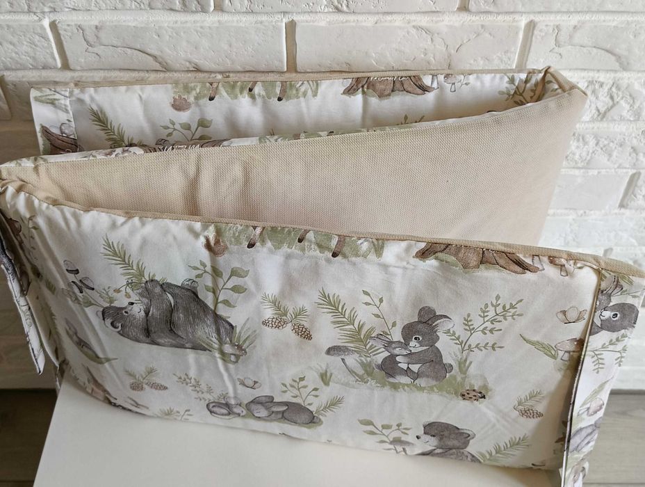 Pościel 3 elementowa 135x100 cm VELVET BEŻ+SPOKOJNY LAS  MIMINU