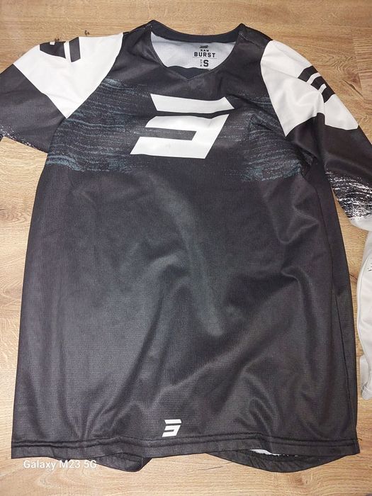 Koszulka na crossa biało czarna rozmiar S