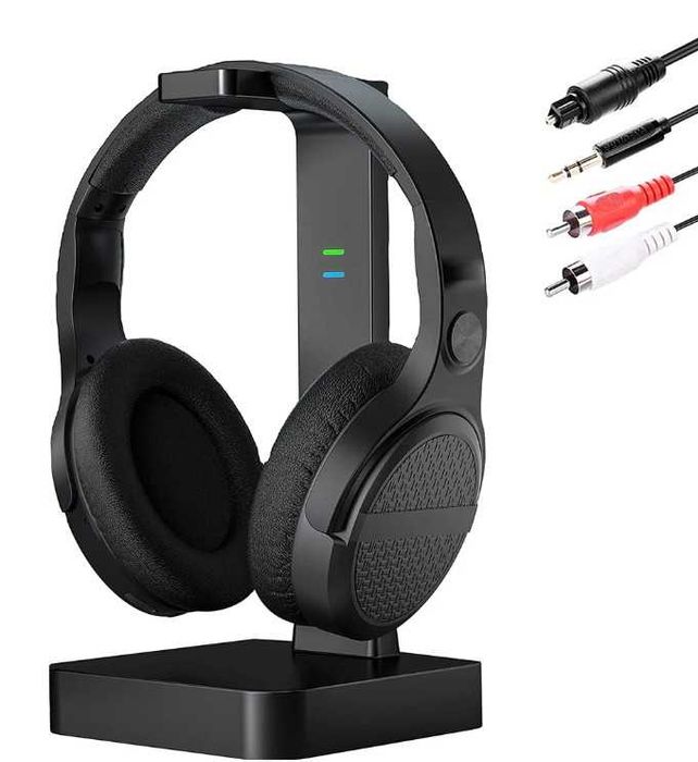 Bezprzewodowe słuchawki telewizyjne cyfrowe stereo stacja ładująca 2w1