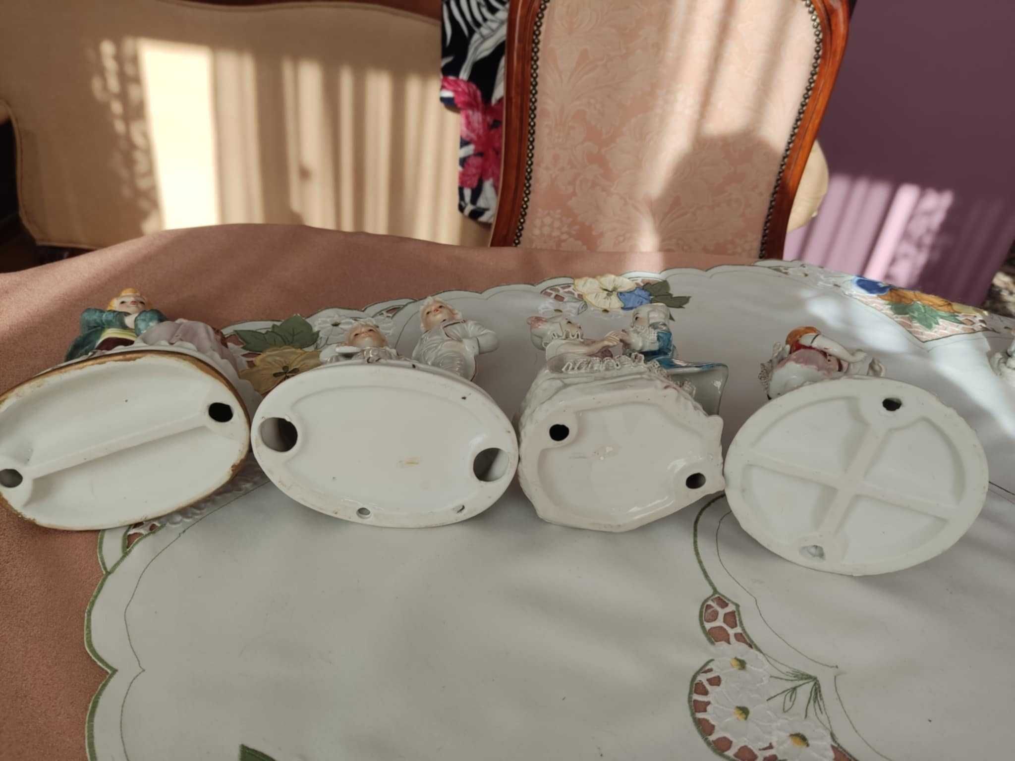 porcelanowe malowane  figurki 4 sztuki pary