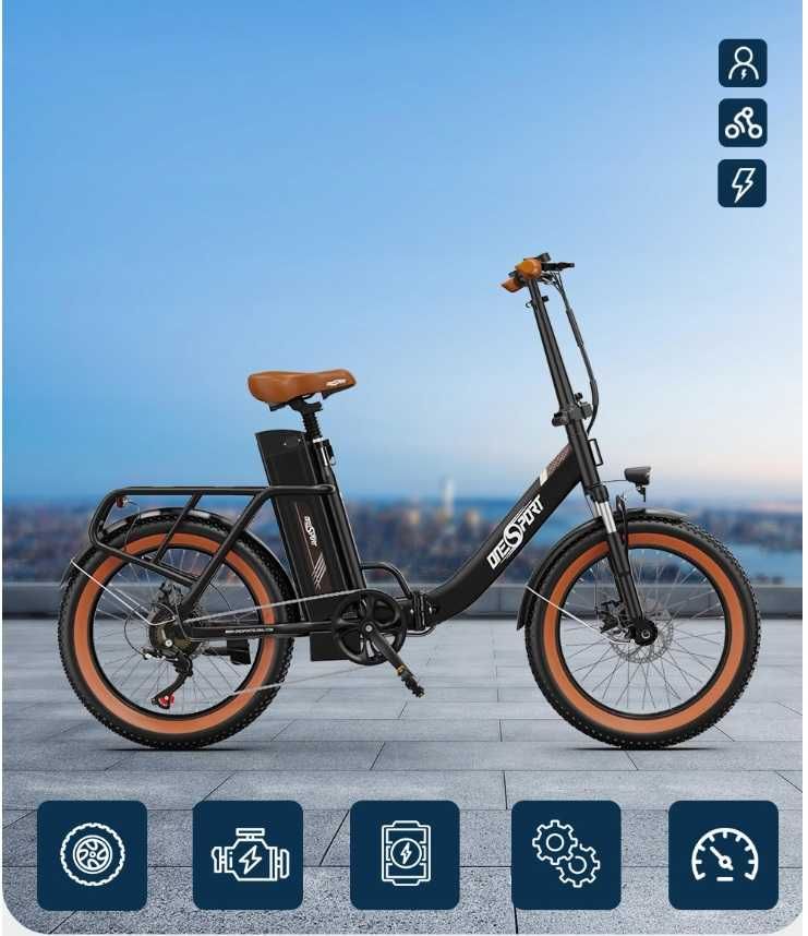 Onesport OT16-2 Rower elektryczny składany 120km 48V250W 48V17Ah PL