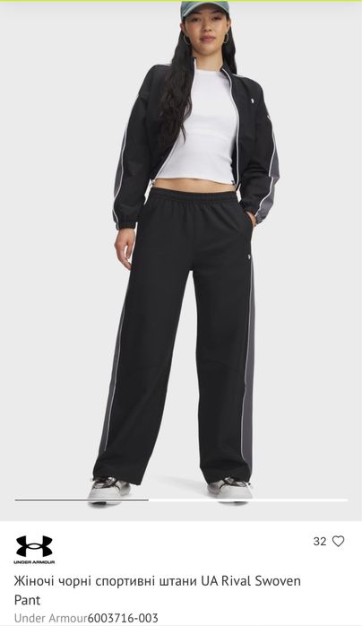 Жіночі чорні спортивні штани UA Rival Swoven Pant