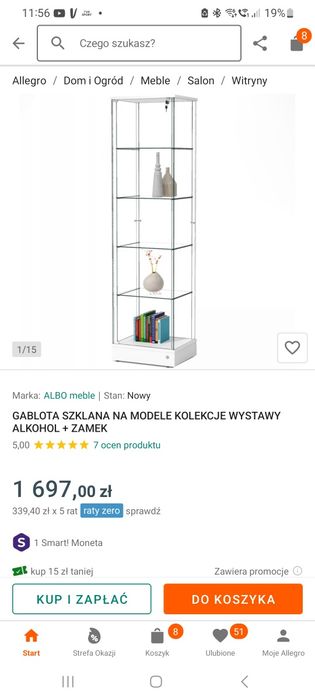 Szklana witryna,szafka,gablota!