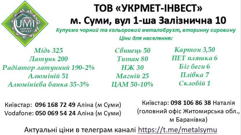 Куплю алюміній латунь мідь прийом кольорових металів