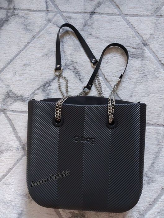 NOWE CZARNE bezłezkowe uchwyty/ GLAMY + srebrny łańcuszek do obag MINI