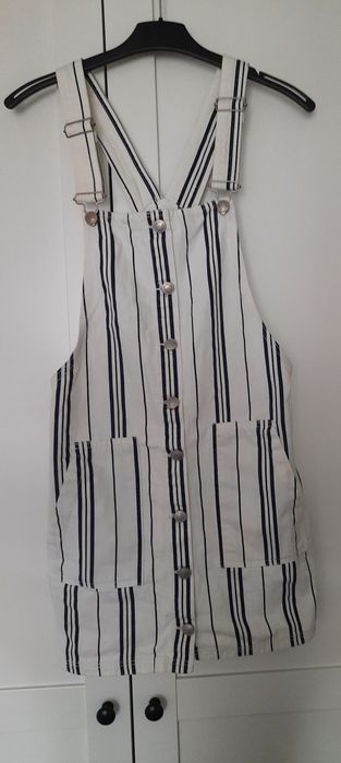 Spódniczka na szelkach w paski kawaii lolita fashion Bershka rozmiar M