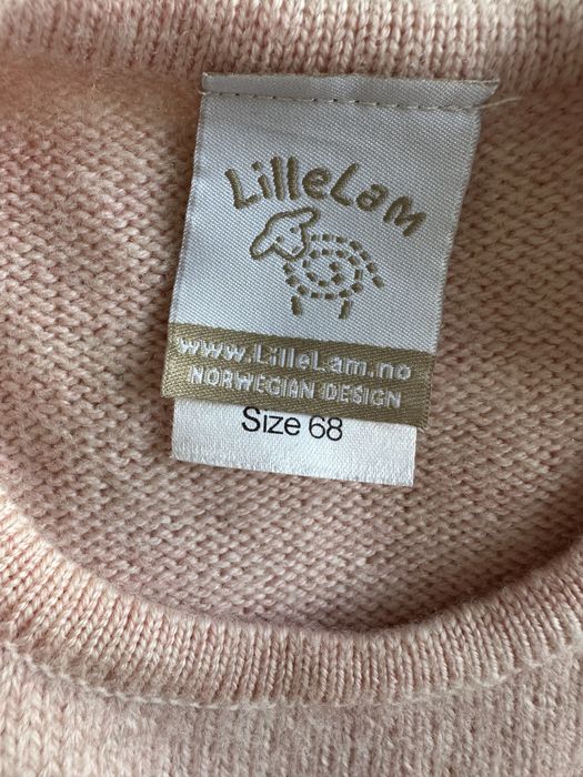 Wełniane spodnie merino na szelki ogrodniczki 62 68 74 cm Lillelam