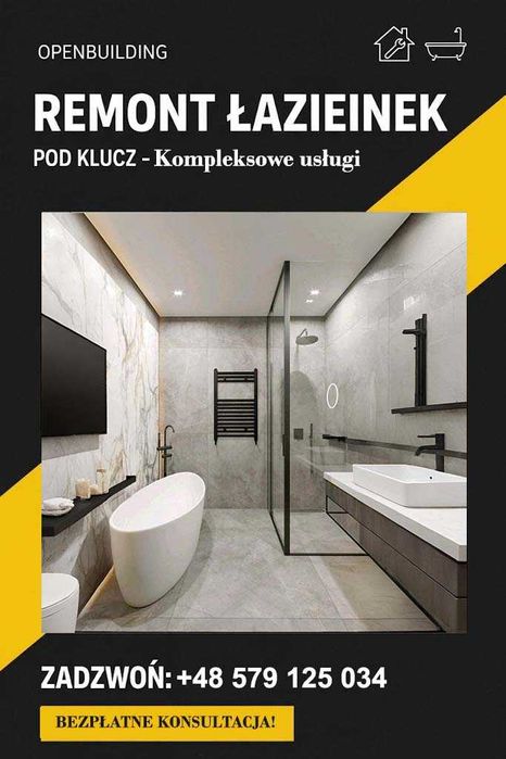 WYKOŃCZENIA POD KLUCZ Łazienki, Mieszkania, Domy, REMONTY kompleksowe